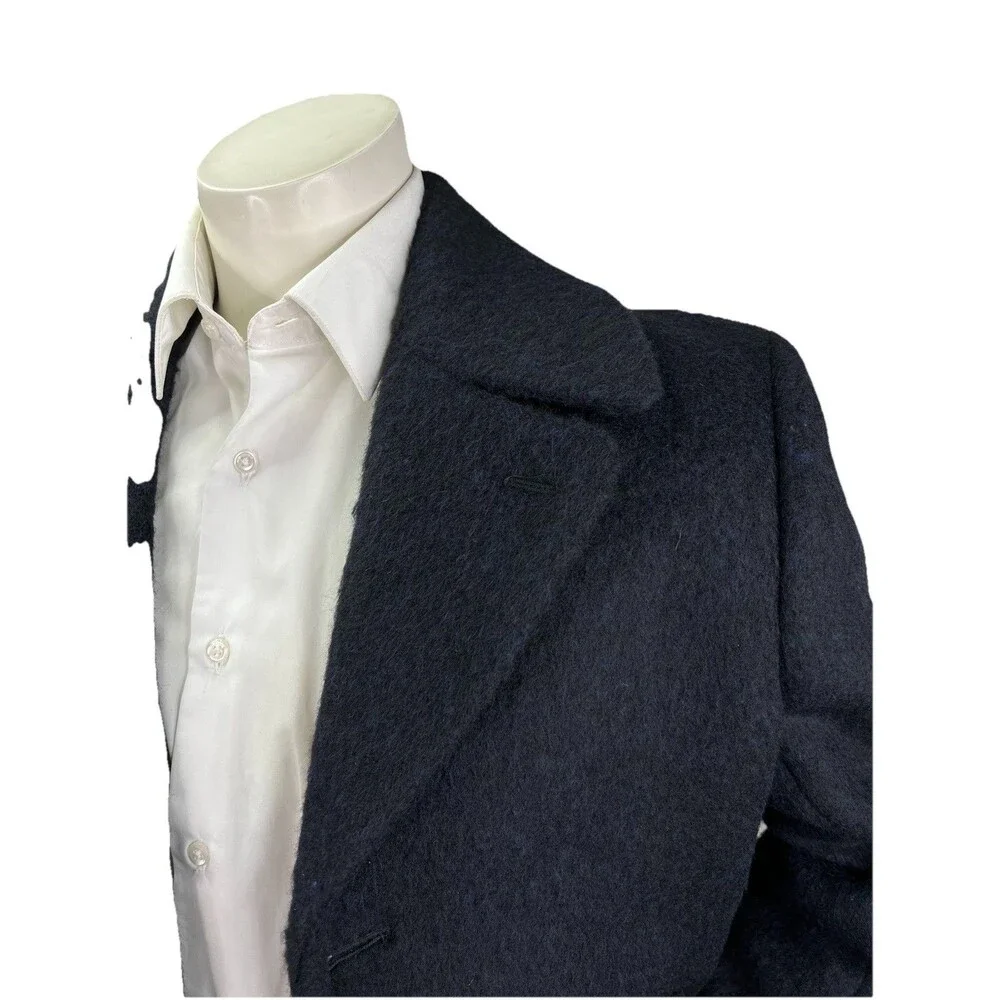 J.Crew Ludlow Men 38S Topcoat Heavyweight Italian Wool Navy Overcoat Peacoat
